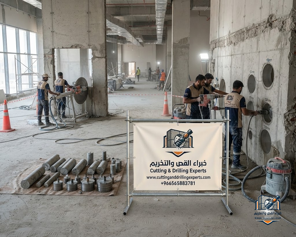 الفرق بين تخريم وقص الخرسانة بجدة باستخدام الكور الماسي ومعدات القص الماسي